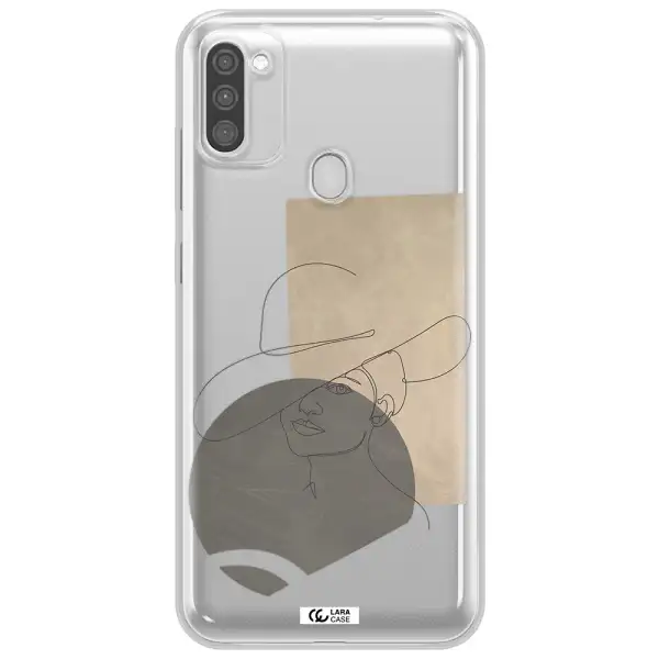 The Lady In The Hat Line Art Samsung M11 Clear TPU Case
