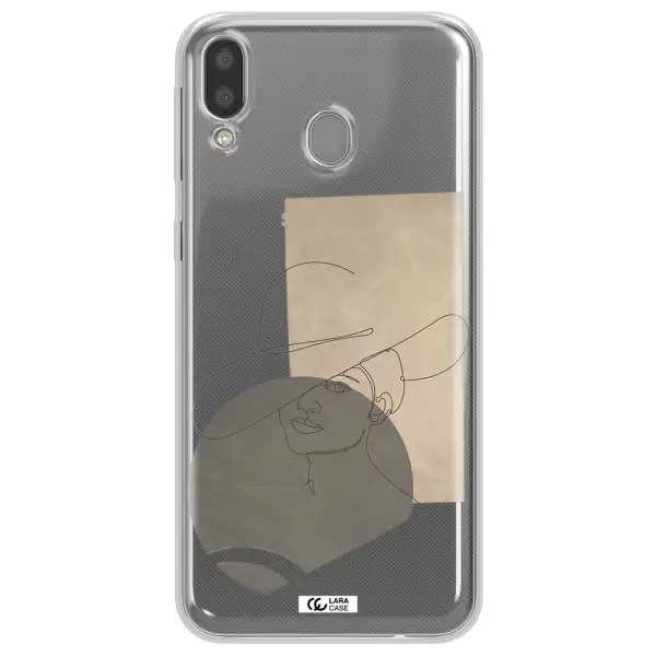 The Lady In The Hat Line Art Samsung M20 Clear TPU Case