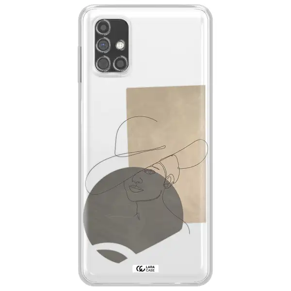The Lady In The Hat Line Art Samsung M31S Clear TPU Case