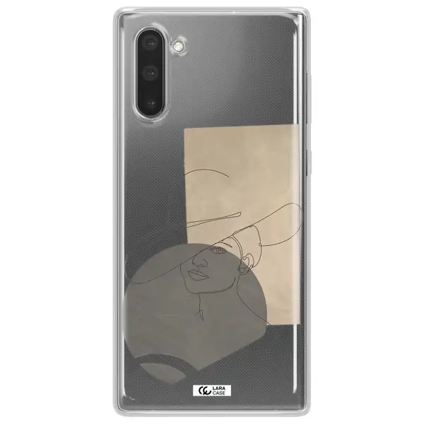The Lady In The Hat Line Art Samsung Note 10 Clear TPU Case