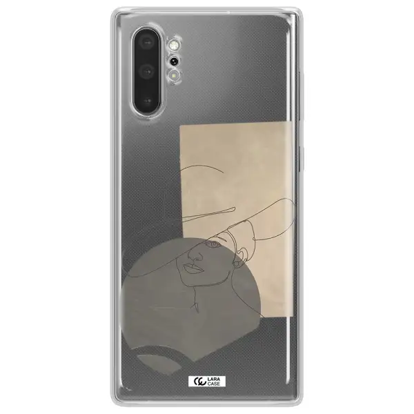 The Lady In The Hat Line Art Samsung Note 10 Plus Clear TPU Case