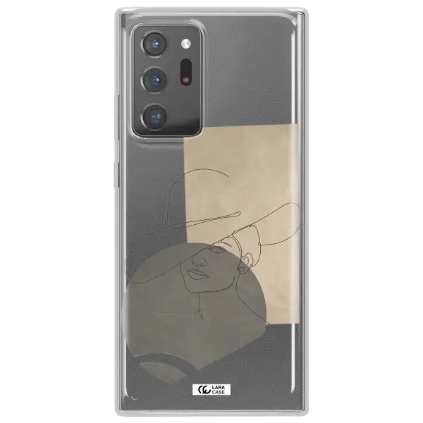 The Lady In The Hat Line Art Samsung Note 20 Ultra Clear TPU Case