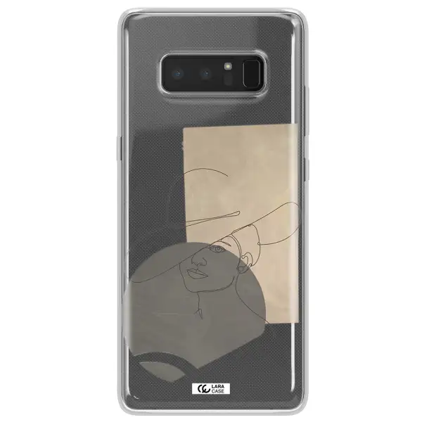 The Lady In The Hat Line Art Samsung Note 8 Clear TPU Case