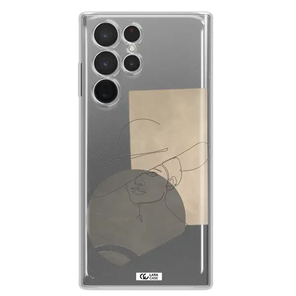 The Lady In The Hat Line Art Samsung S 22 Ultra Clear TPU Case
