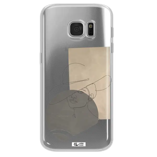 The Lady In The Hat Line Art Samsung S 7 Clear TPU Case