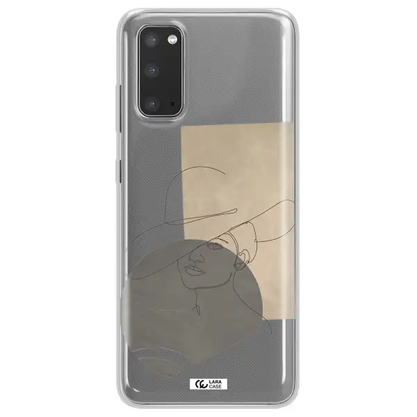 The Lady In The Hat Line Art Samsung S20 Clear TPU Case
