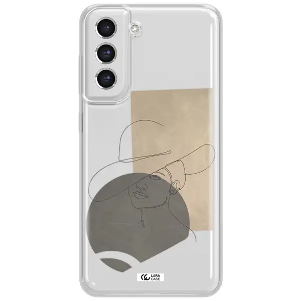The Lady In The Hat Line Art Samsung S21 Fe Clear Tpu Case