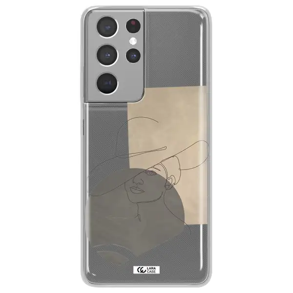 The Lady In The Hat Line Art Samsung S21 Ultra Clear TPU Case