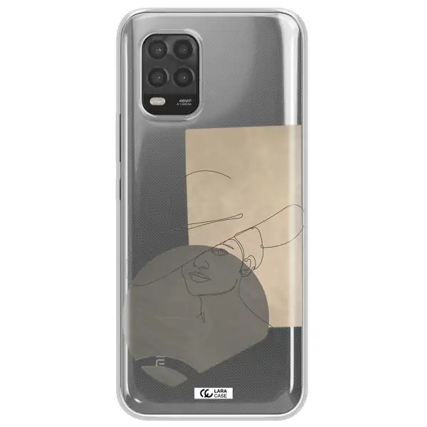 The Lady In The Hat Line Art Xiaomi Mi 10 Lite Clear TPU Case