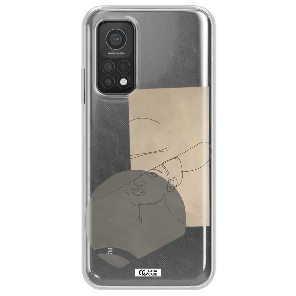 The Lady In The Hat Line Art Xiaomi Mi 10T Clear TPU Case