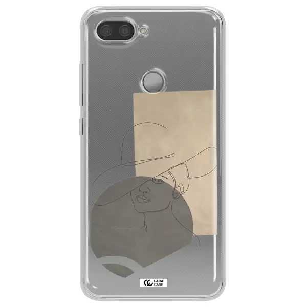 The Lady In The Hat Line Art Xiaomi Mi 8 Lite Clear TPU Case