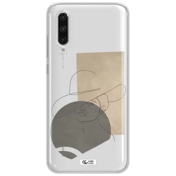 The Lady In The Hat Line Art Xiaomi Mi 9 Lite Clear Tpu Case