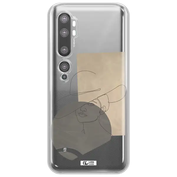 The Lady In The Hat Line Art Xiaomi Mi Note 10 Clear TPU Case