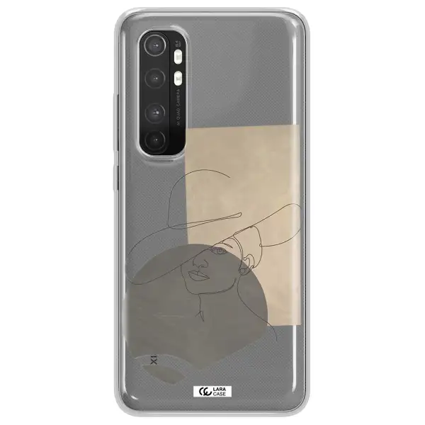 The Lady In The Hat Line Art Xiaomi Mi Note 10 Lite Clear TPU Case