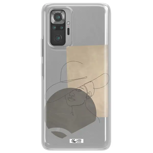 The Lady In The Hat Line Art Xiaomi Note 10 Pro Clear TPU Case