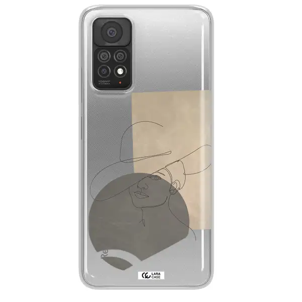 The Lady In The Hat Line Art Xiaomi Note 11 Pro Clear TPU Case
