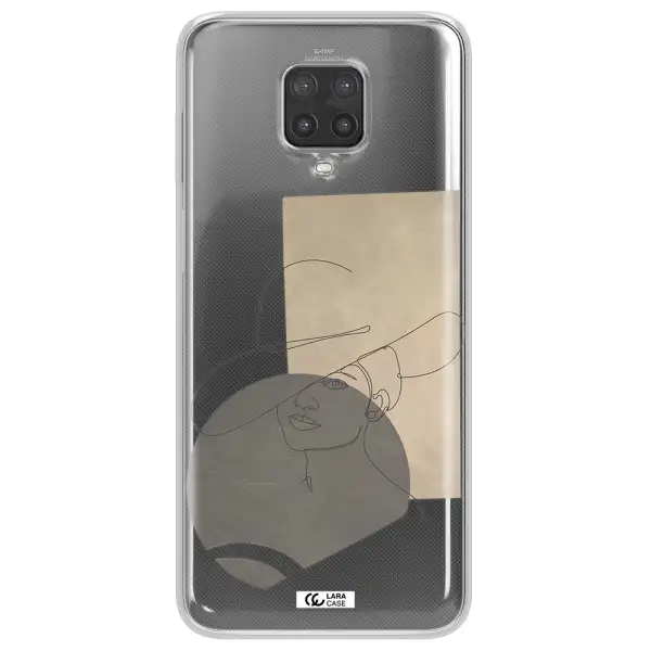 The Lady In The Hat Line Art Xiaomi Note 9 Pro Clear TPU Case