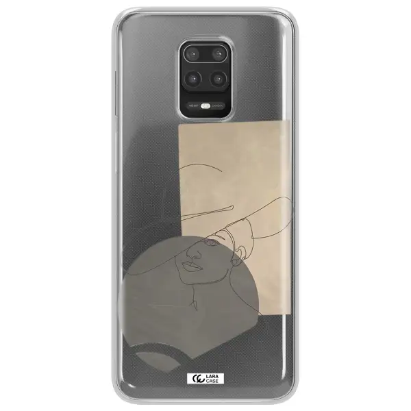 The Lady In The Hat Line Art Xiaomi Note 9S Clear TPU Case
