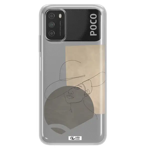 The Lady In The Hat Line Art Xiaomi Poco M3 Clear TPU Case