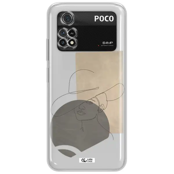 The Lady In The Hat Line Art Xiaomi Poco M4 Pro 4G Clear Tpu Case