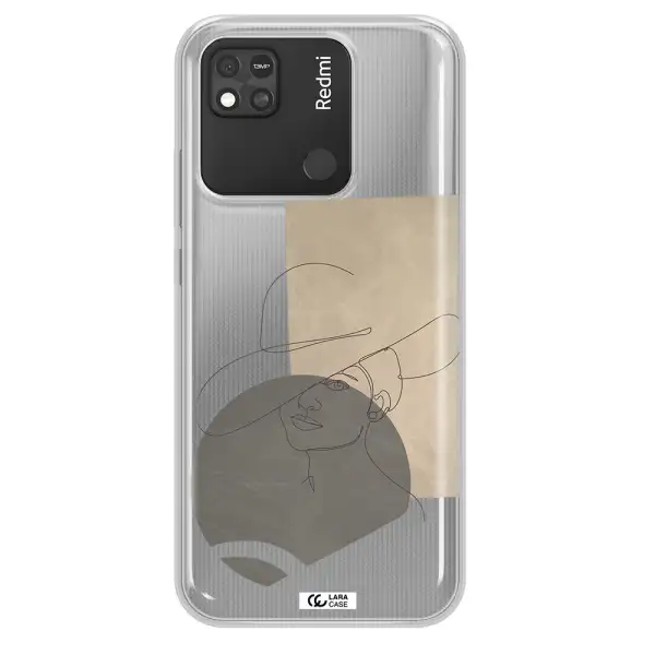 The Lady In The Hat Line Art Xiaomi Redmi 10A Clear TPU Case