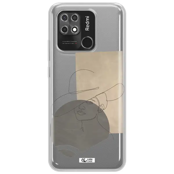 The Lady In The Hat Line Art Xiaomi Redmi 10C Clear TPU Case