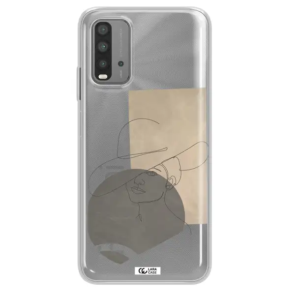 The Lady In The Hat Line Art Xiaomi Redmi 9T Clear TPU Case
