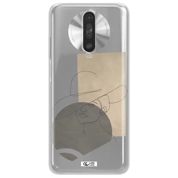 The Lady In The Hat Line Art Xiaomi Redmi K30 Clear TPU Case