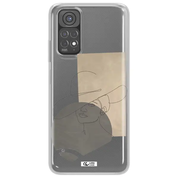 The Lady In The Hat Line Art Xiaomi Redmi Note 11 Clear TPU Case