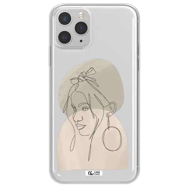 Abstract Female Face Line Art Apple iPhone 11 pro Clear TPU Case