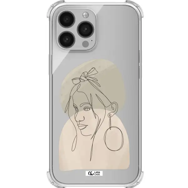 Abstract Female Face Line Art Apple iPhone 13 Pro Clear PC Case