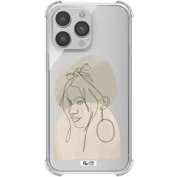 Abstract Female Face Line Art Apple iPhone 14 pro Clear PC Case