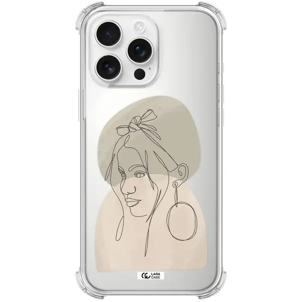 Abstract Female Face Line Art Apple Iphone 16 Pro Max Clear Pc Case