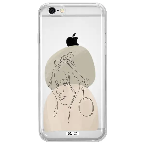 Abstract Female Face Line Art Apple iPhone 6 plus Clear TPU Case