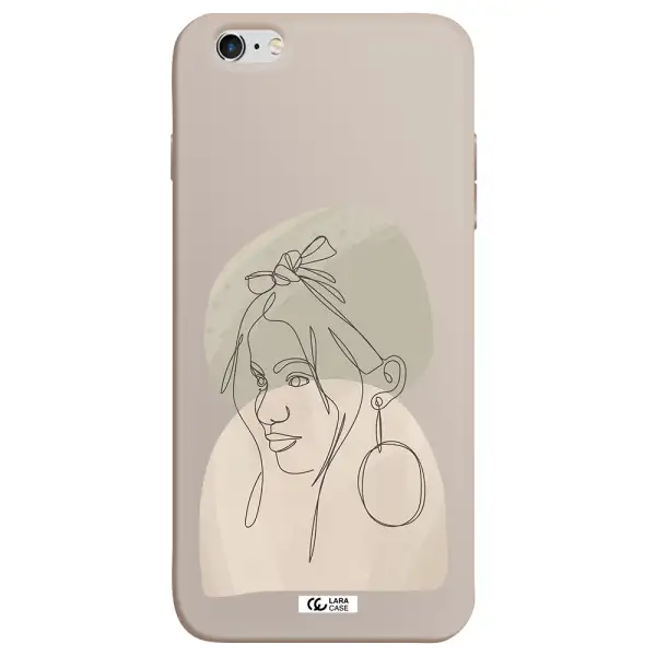 Abstract Female Face Line Art Apple iPhone 6 plus Silicone Stone Case