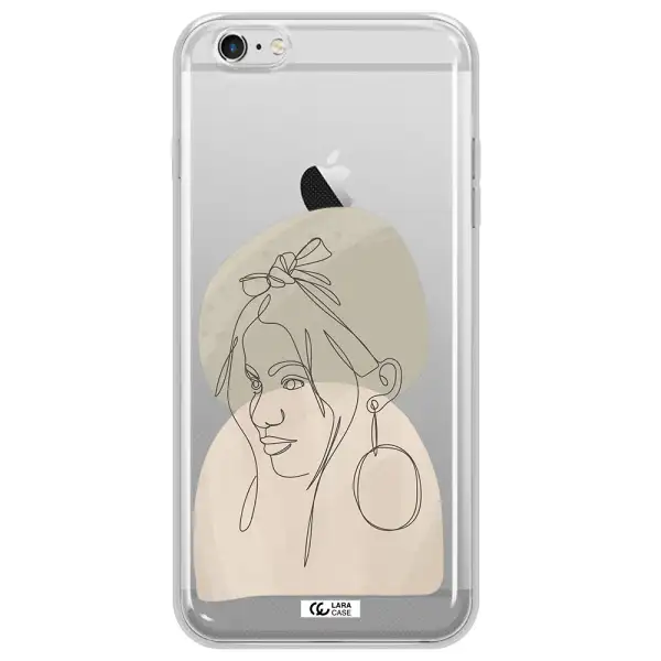 Abstract Female Face Line Art Apple iPhone 6 s plus Clear TPU Case