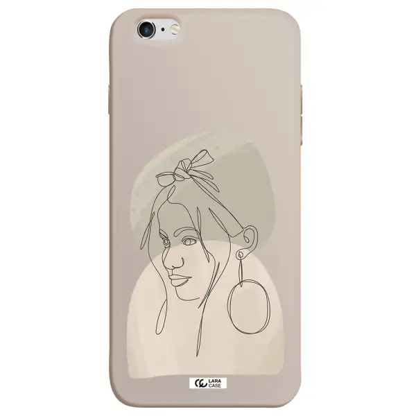 Abstract Female Face Line Art Apple iPhone 6 s plus Silicone Stone Case