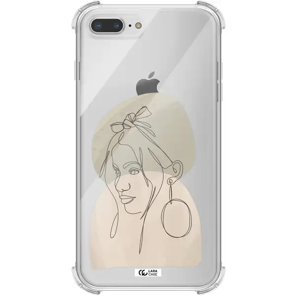 Abstract Female Face Line Art Apple iPhone 7 plus Clear PC Case