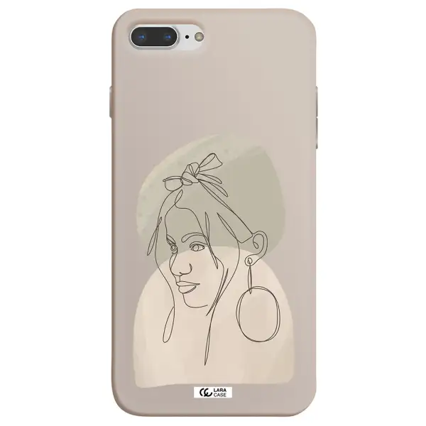 Abstract Female Face Line Art Apple iPhone 7 plus Silicone Stone Case