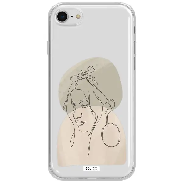 Abstract Female Face Line Art Apple Iphone Se 2020 Clear Tpu Case