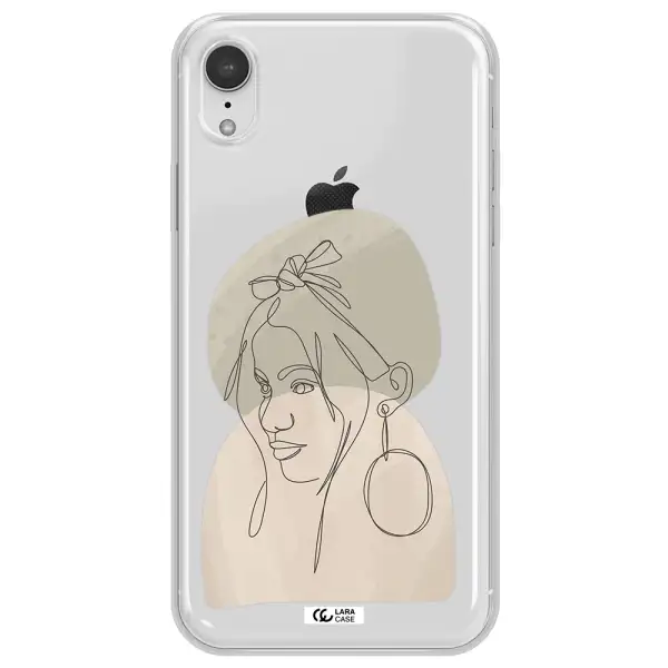 Abstract Female Face Line Art Apple iPhone XR Clear TPU Case