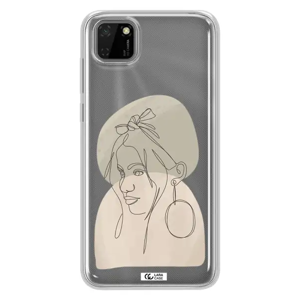 Abstract Female Face Line Art Huawei Honor 9S Clear TPU Case