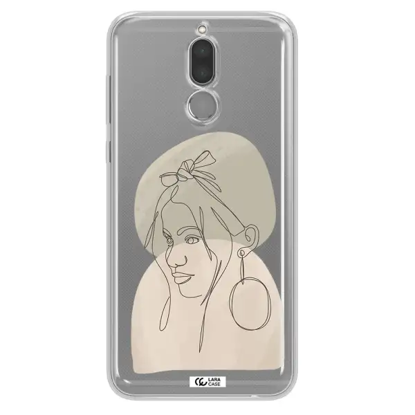 Abstract Female Face Line Art Huawei Mate 10 Lite Clear TPU Case