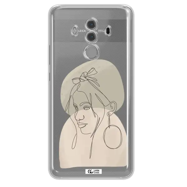 Abstract Female Face Line Art Huawei Mate 10 Pro Clear TPU Case