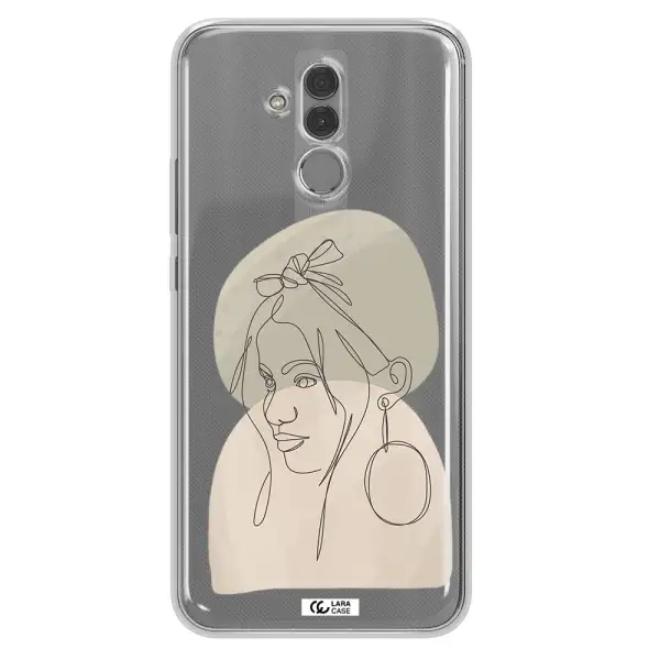 Abstract Female Face Line Art Huawei Mate 20 Lite Clear TPU Case