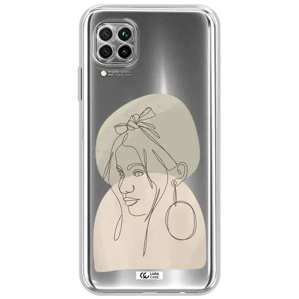 Abstract Female Face Line Art Huawei Nova 7I Clear Tpu Case