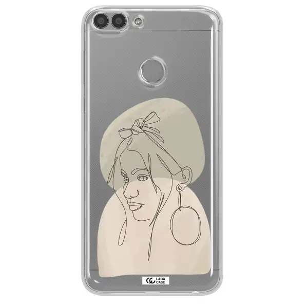 Abstract Female Face Line Art Huawei P Smart 2017 Clear TPU Case