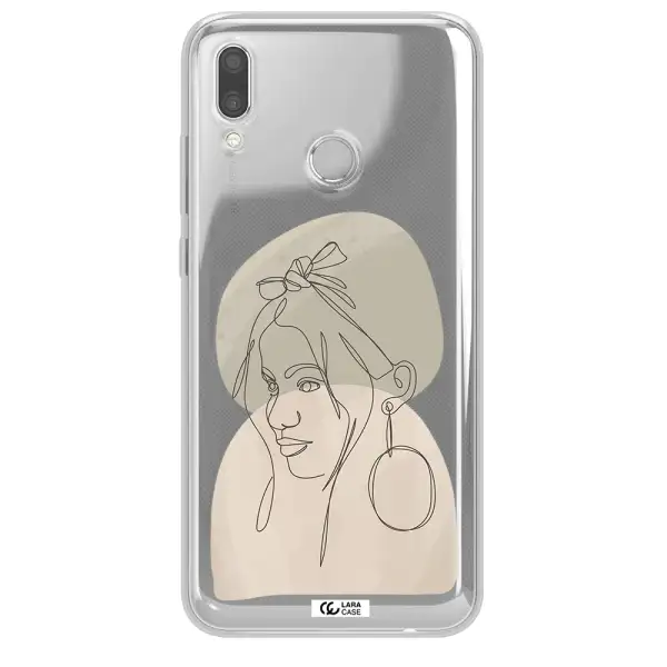 Abstract Female Face Line Art Huawei P Smart 2019 Clear TPU Case