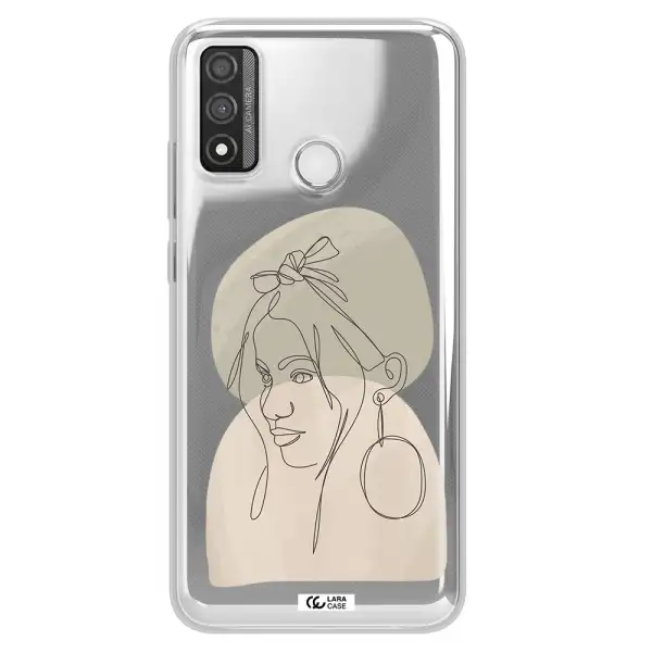 Abstract Female Face Line Art Huawei P Smart 2020 Clear TPU Case