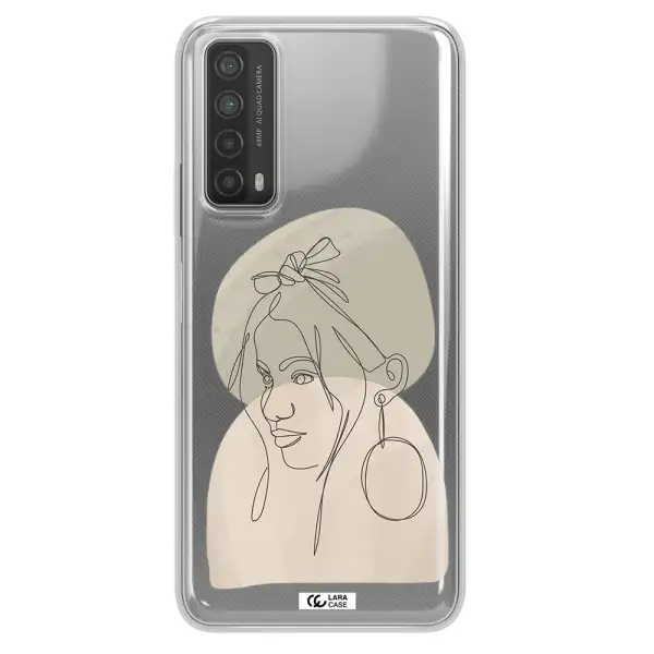 Abstract Female Face Line Art Huawei P Smart 2021 Clear TPU Case